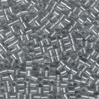Miyuki 3mm (SB3) Square Bead - SB3-242 - Pewter Grey Lined Crystal
