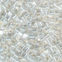 Miyuki 4mm (SB4) Square Bead - SB4-001 - Silver Lined Crystal