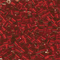 Miyuki 4mm (SB4) Square Bead - SB4-010 - Silver Lined Flame Red