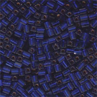 Miyuki 4mm (SB4) Square Bead - SB4-020F - Matte Silver Lined Cobalt AB