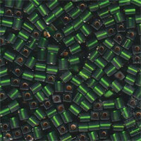 Miyuki 4mm (SB4) Square Bead - SB4-026F - Matte Silver Lined Olive AB