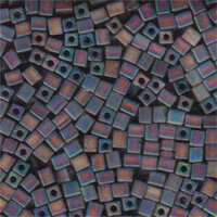 Miyuki 4mm (SB4) Square Bead - SB4-134FR - Matte Transparent Dark Topaz AB