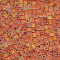 Miyuki 4mm (SB4) Square Bead - SB4-138FR - Matte Transparent Orange AB