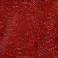 Miyuki 4mm (SB4) Square Bead - SB4-140 - Transparent Red Orange