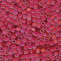 Miyuki 4mm (SB4) Square Bead - SB4-141FR - Matte Transparent Ruby AB