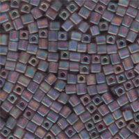 Miyuki 4mm (SB4) Square Bead - SB4-142FR - Matte Transparent Smoky Amethyst AB
