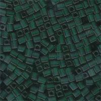 Miyuki 4mm (SB4) Square Bead - SB4-147F - Matte Transparent Emerald