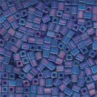 Miyuki 4mm (SB4) Square Bead - SB4-150FR - Matte Transparent Sapphire AB