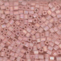Miyuki 4mm (SB4) Square Bead - SB4-155FR - Matte Transparent Light Tea Rose AB