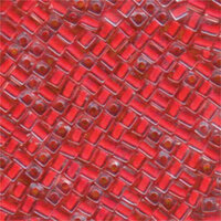 Miyuki 4mm (SB4) Square Bead - SB4-226 - Dark Coral Lined Crystal