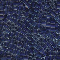 Miyuki 4mm (SB4) Square Bead - SB4-239 - Royal Blue Lined Crystal