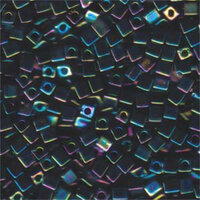 Miyuki 4mm (SB4) Square Bead - SB4-401R - Opaque Black AB