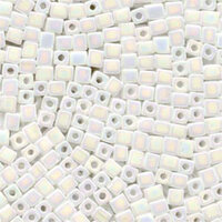 Miyuki 4mm (SB4) Square Bead - SB4-402R - Opaque White AB
