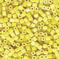 Miyuki 4mm (SB4) Square Bead - SB4-404FR - Matte Opaque Yellow AB
