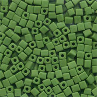 Miyuki 4mm (SB4) Square Bead - SB4-411F - Matte Opaque Jade Green AB