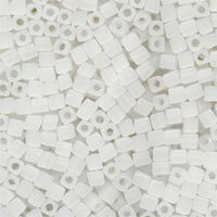 Miyuki 4mm (SB4) Square Bead - SB4-550 - Translucent White Luster