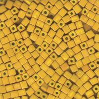 Miyuki 4mm (SB4) Square Bead - SB4-1233 - Matte Opaque Mustard
