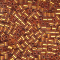 Miyuki 4mm (SB4) Square Bead - SB4-2422F - Matte Silver Lined Topaz