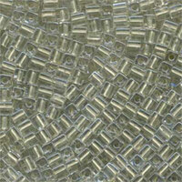 Miyuki 4mm (SB4) Square Bead - SB4-2604 - Metallic Light Green Lined Crystal