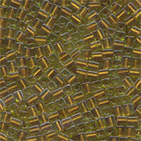 Miyuki 4mm (SB4) Square Bead - SB4-2631 - Green Lined Yellow