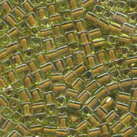 Miyuki 4mm (SB4) Square Bead - SB4-2633 - Green Lined Brown