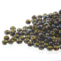 Preciosa 6/0 Rocaille Seed Beads - SB6-83190-43400 - Yellow Patch Stripe Picasso