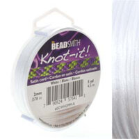 2mm Satin Cord - White - SCWH2MM
