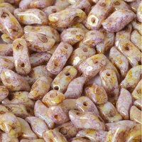  Storm Duo 2 Hole Bead - Chalk White Lila Gold Luster - 03000 -15695