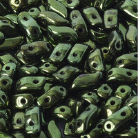  Storm Duo 2 Hole Bead - Jet Red Luster - 23980-14495