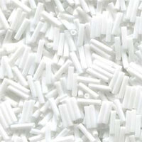 Miyuki 6mm Slender Bugle Bead - SLB136-402 - Opaque White