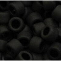11/0 Aiko Beads - Opaque-Frosted Jet - TA-01-0049F