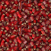 11/0 Triangle - Silver-Lined Frosted Ruby - TG-11-25CF