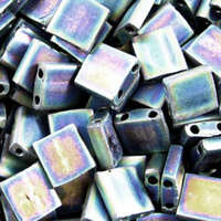Miyuki Tila Bead - TL401FR - Matte Opaque Black AB