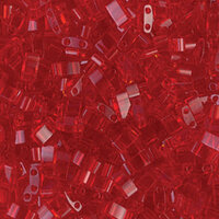 Miyuki Half Tila Bead - TLH140 - Transparent Red Orange