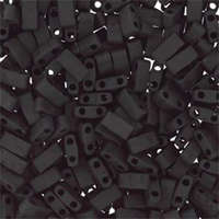 Miyuki Half Tila Bead - TLH401F - Matte Opaque Black
