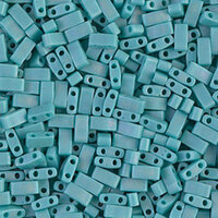 Miyuki Half Tila Bead - TLH412FR - Matte Opaque Turquoise Green AB