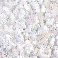 Miyuki Half Tila Bead - TLH471 - Opaque White AB