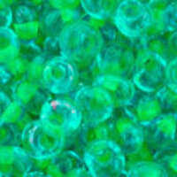 3mm Magatama Beads - Inside-Color Aqua/Opaque Yellow-Lined - TM-03-307