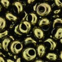 3mm Magatama Beads - Gold-Lustered Dark Antique Bronze - TM-03-422