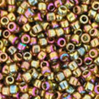 TOHO Gold-Lustered Dark Topaz 15/0 Round - TR-15-459