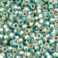 TOHO Gold-Lined Rainbow Aqua 15/0 Round - TR-15-995