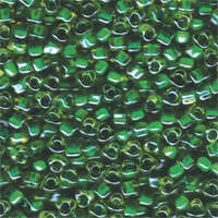 Miyuki 5/0 Triangle Bead - TR5-1811 - Amber Lined Kelly Green