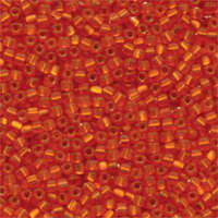 Miyuki 8/0 Triangle Bead - TR8-8F - Matte Silver Lined Orange