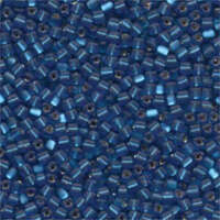 Miyuki 8/0 Triangle Bead - TR8-25F - Matte Silver Lined Capri Blue
