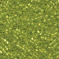 Miyuki 8/0 Triangle Bead - TR8-1801F - Matte Silver Lined Chartreuse