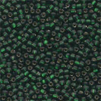 Miyuki 8/0 Triangle Bead - TR8-1806F - Matte Silver Lined Dark Green