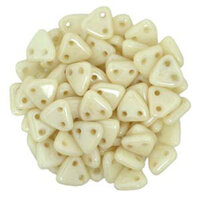 CzechMates 6mm Triangle Beads - 2 Hole - Chalk Orange Luster - TRI06-03000-14413
