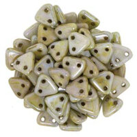 CzechMates 6mm Triangle Beads - 2 Hole - Chalk Lazure Green - TRI06-03000-65455