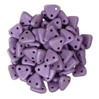 CzechMates 6mm Triangle Beads - 2 Hole - Metallic Suede Light Pink - TRI06-23980-79086
