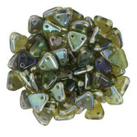CzechMates 6mm Triangle Beads - 2 Hole - Aquamarine Celsian - TRI06-60010-22501